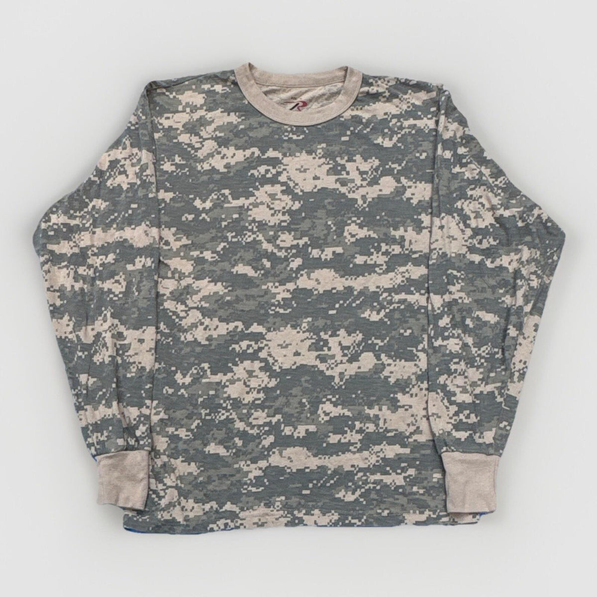 Rothco Gray/Tan Camo Long Sleeve T-Shirt Size M Cotton Blend