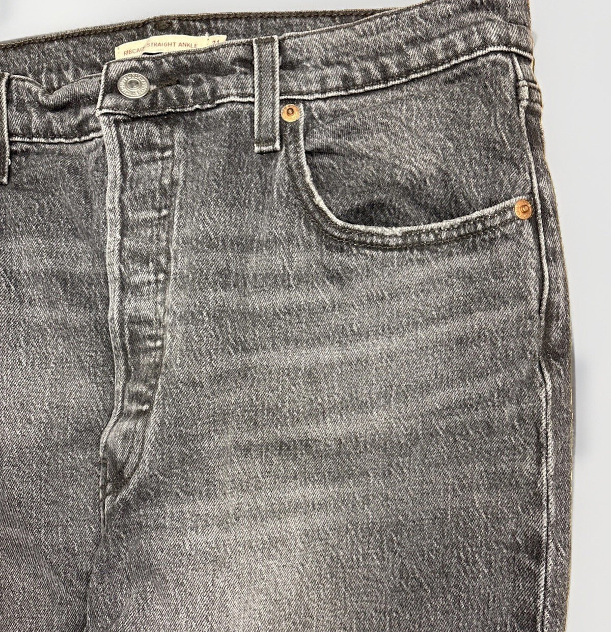 Levi's Premium Ribcage Straight Ankle Jeans - Cloud Over Was