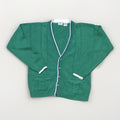Talbots Kids Girls XL Green Cable Knit V-Neck Button Cardiga