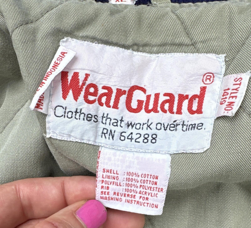 WearGuard Vintage Varsity Jacket XL Blue Gray Quilted Lined