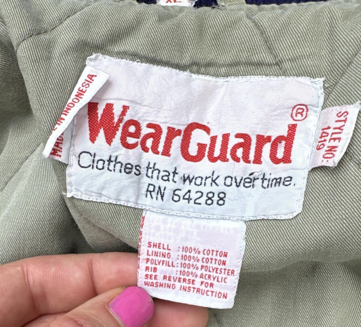 WearGuard Vintage Varsity Jacket XL Blue Gray Quilted Lined