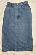 Vintage 1990s Jordache Blue Denim Midi Pencil Skirt, High-Ra