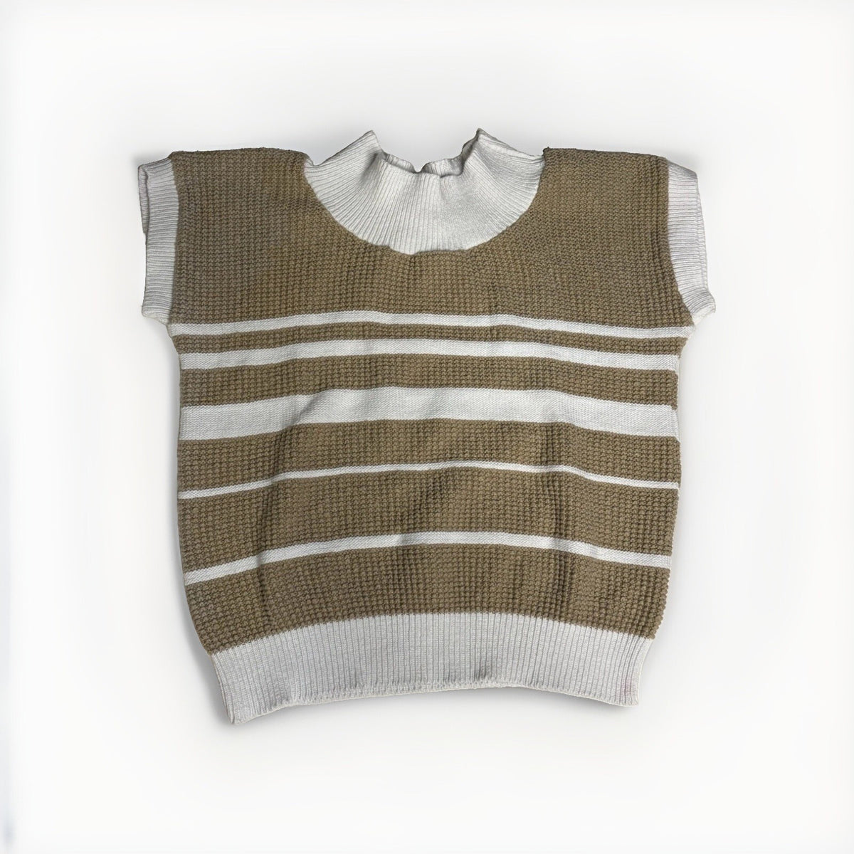 Vintage 1980s The Fox Collection Textured Knit Stripe Mock T