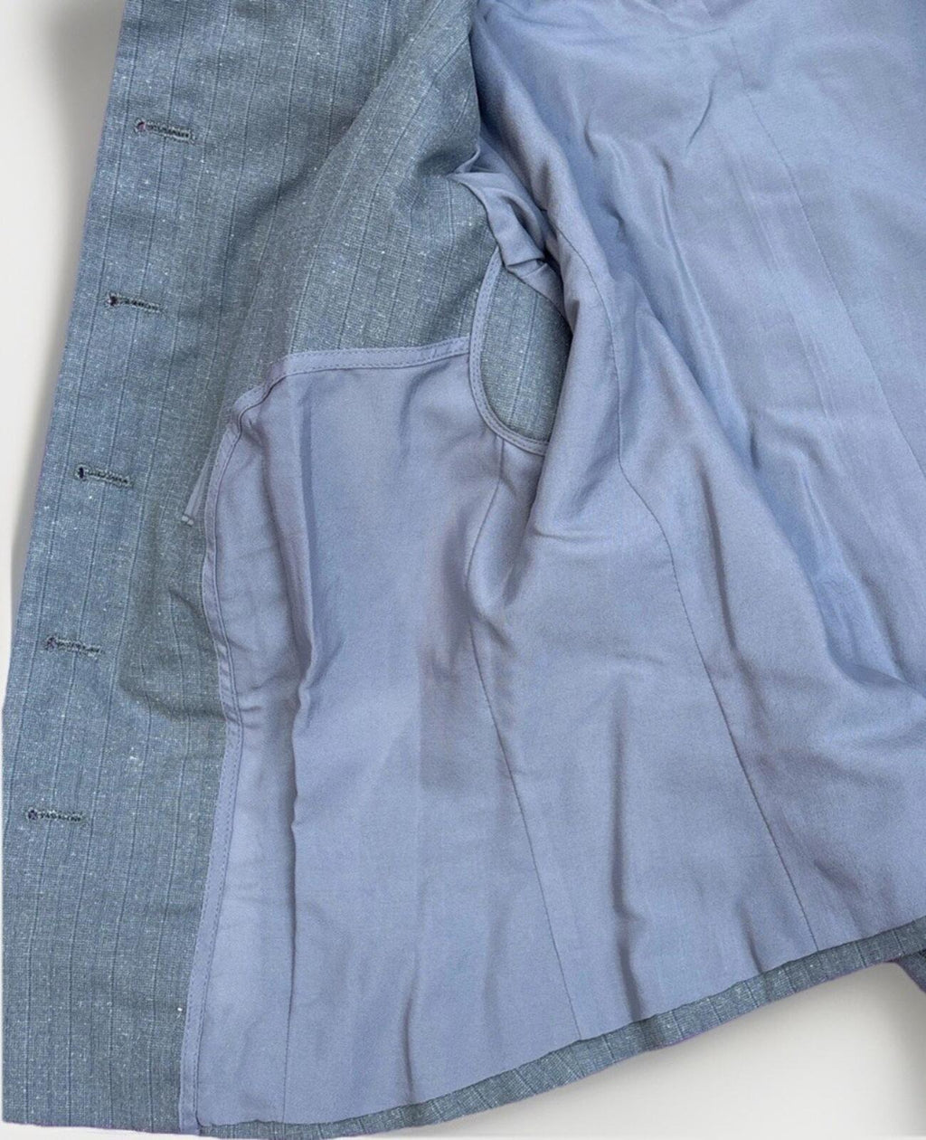 Vintage Charlie Brown Custom Tailor Gray Pinstripe Suit Blaz