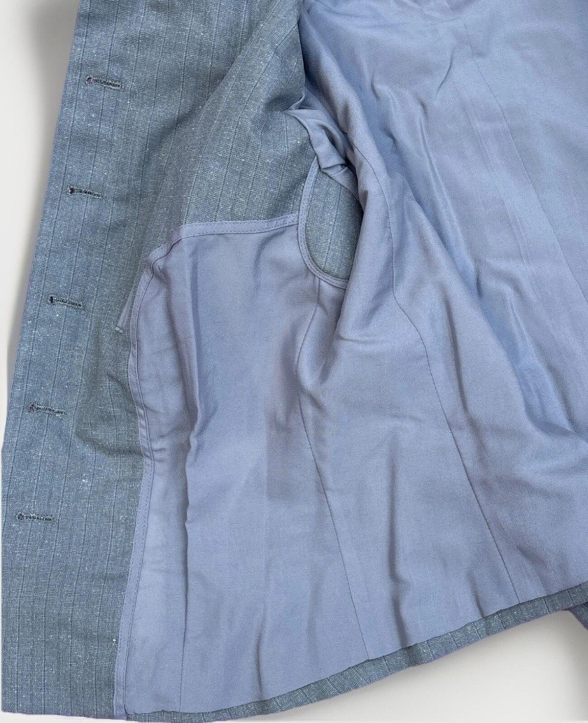 Vintage Charlie Brown Custom Tailor Gray Pinstripe Suit Blaz