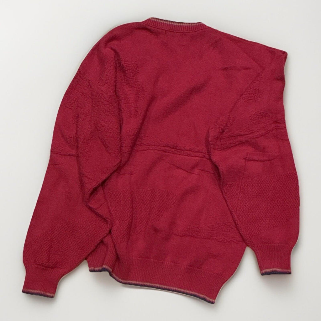 Isle of Cotton Men's XL Red V-Neck Cotton Knit Pullover Swea