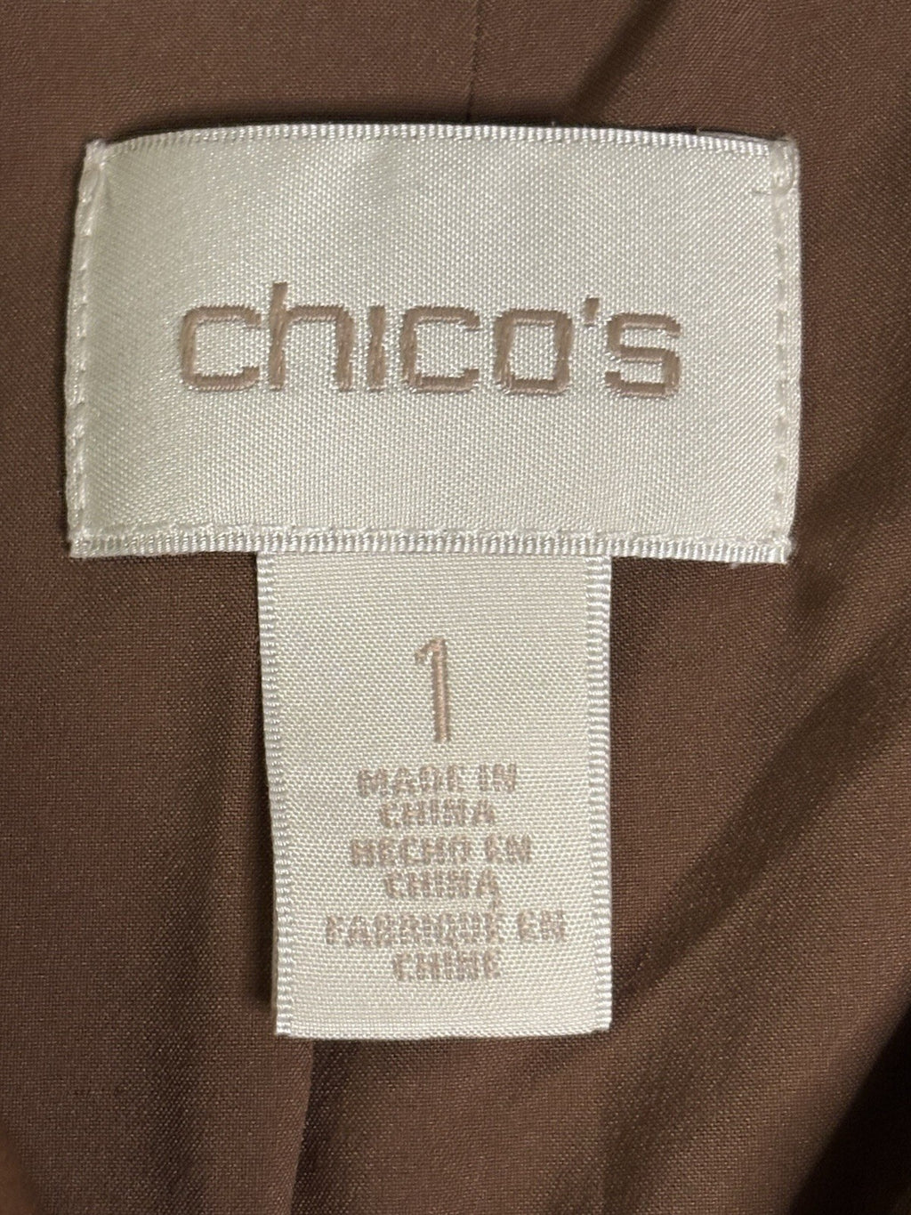 Chico's 1 Jacquard Moto Jacket Large Brown Faux Leather