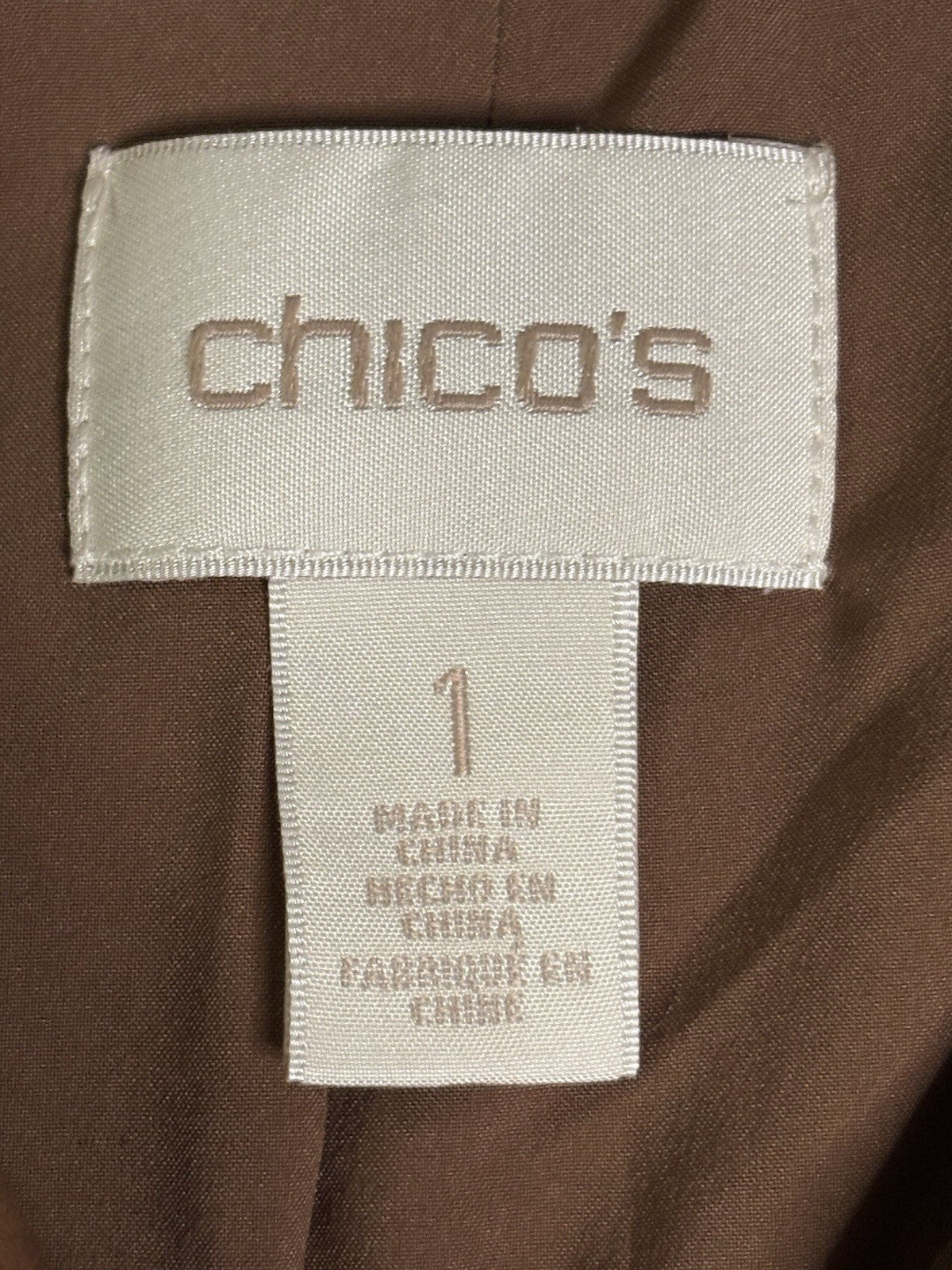 Chico's 1 Jacquard Moto Jacket Large Brown Faux Leather