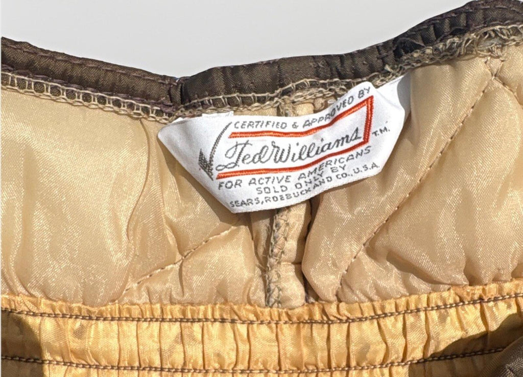 Vintage Ted Williams Quilted Insulated Brown Snow Pants M