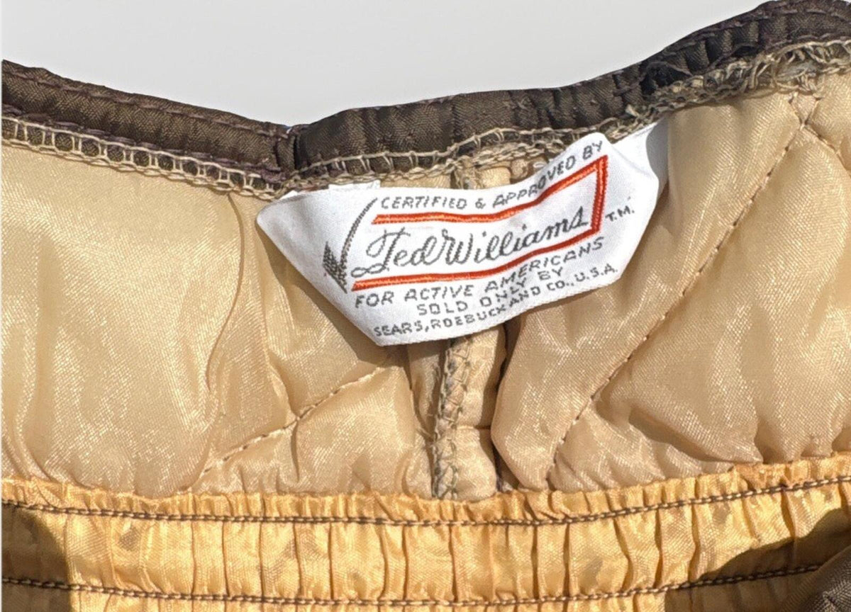 Vintage Ted Williams Quilted Insulated Brown Snow Pants M