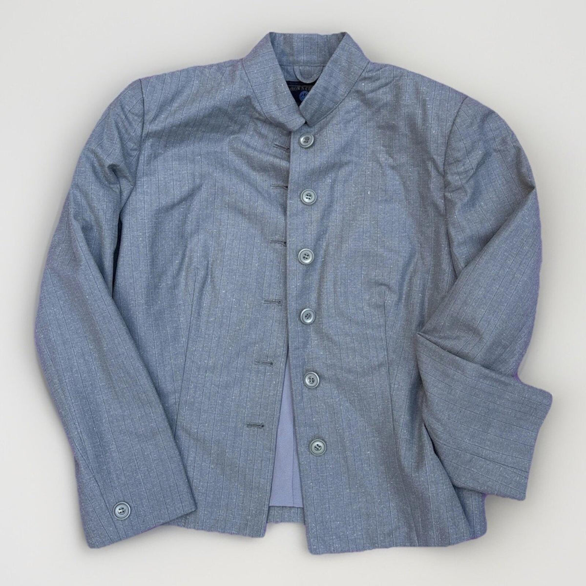 Vintage Charlie Brown Custom Tailor Gray Pinstripe Suit Blaz