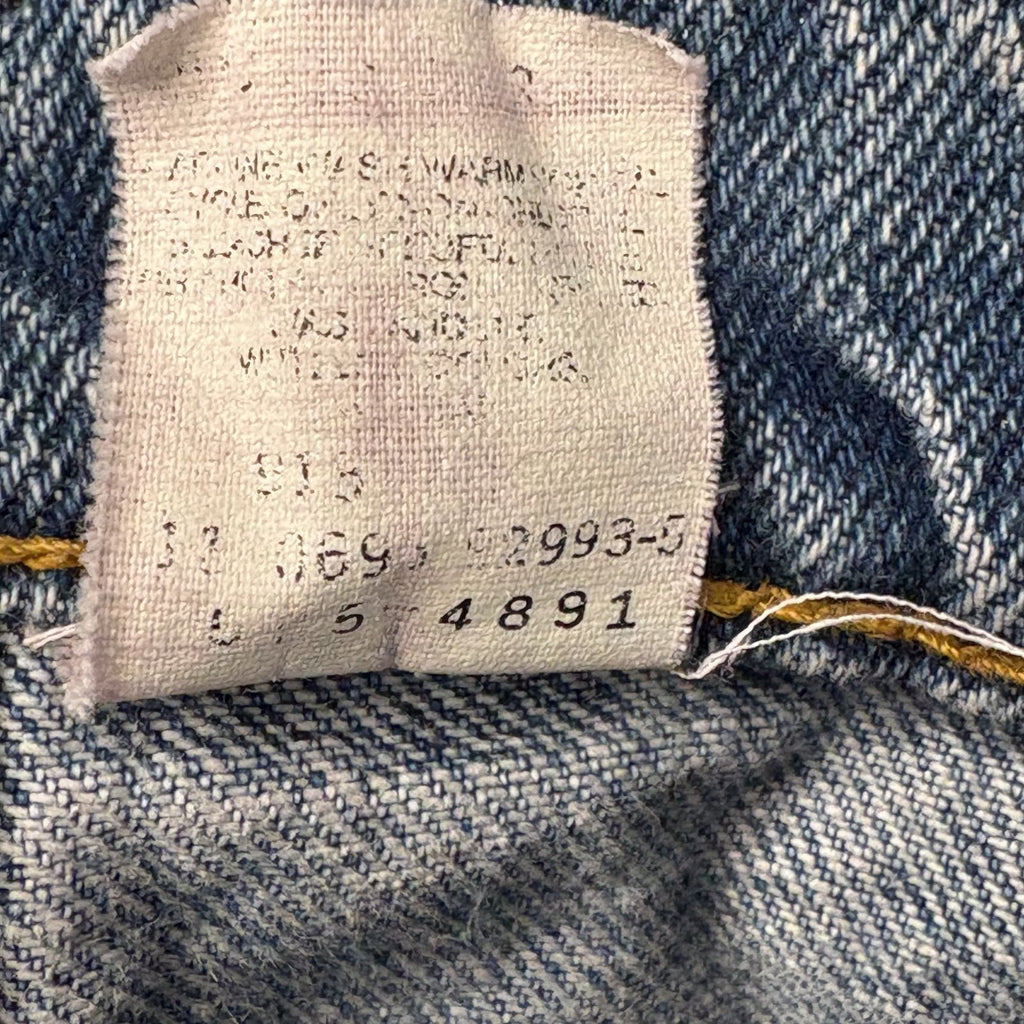 Levi's 505 Straight Leg Jeans 38x34 Vintage Distressed Blue