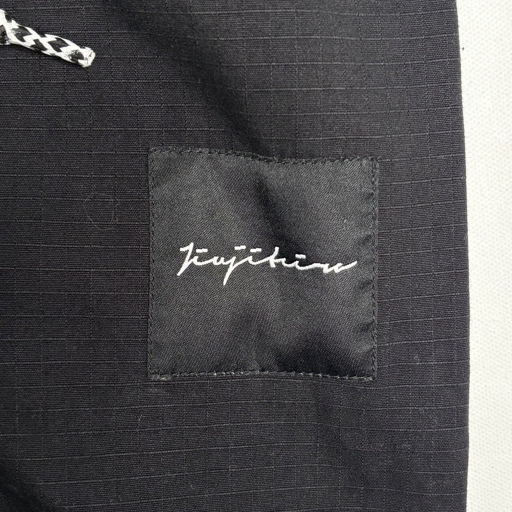 Jiujiteiro Black Nylon Drawstring Cargo Track Pants Mens