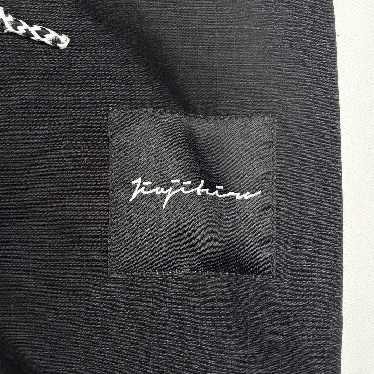 Jiujiteiro Black Nylon Drawstring Cargo Track Pants Mens