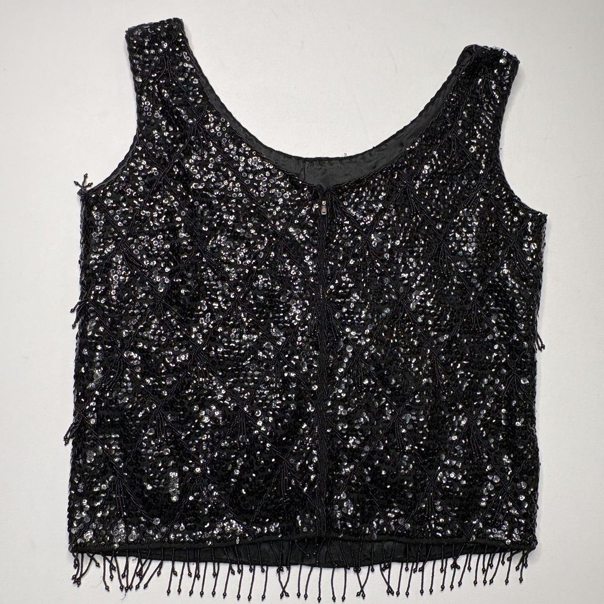 Vintage Alexander Sequined Beaded Wool Tank Top Size L