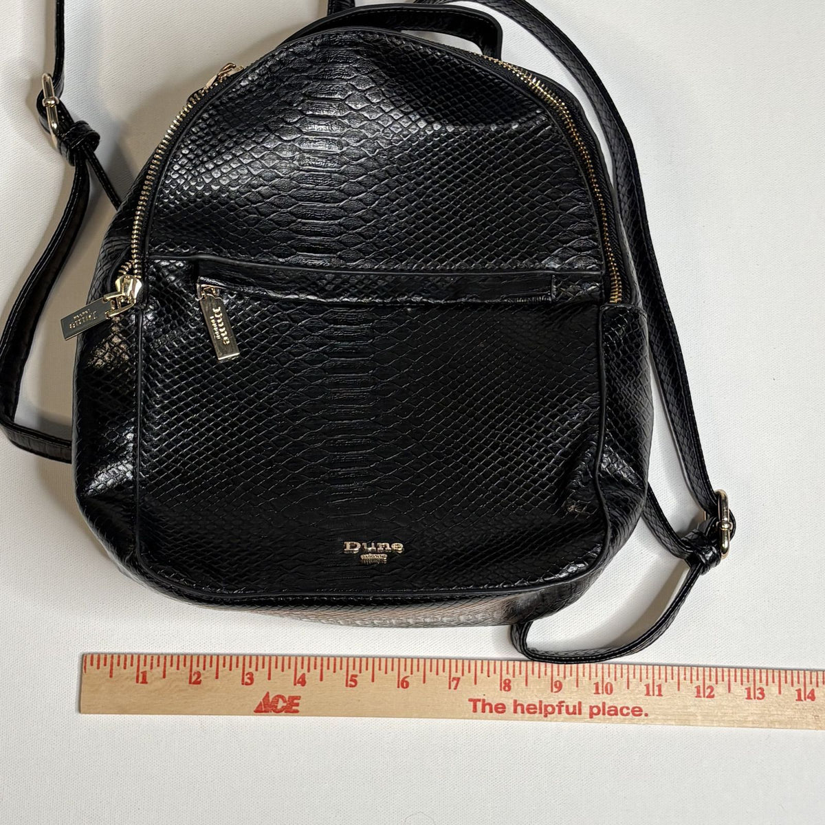 Dune London Textured Leather Mini Backpack
