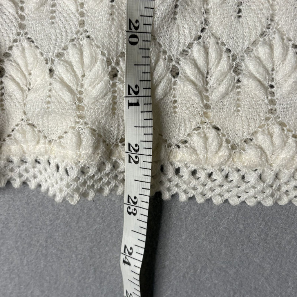 Vintage Americana Knit Cardigan Sweater Cream White