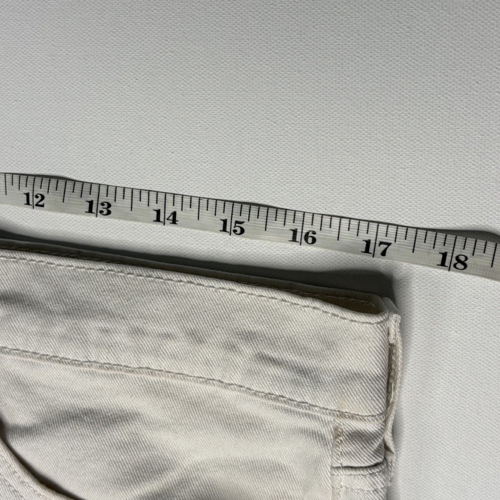 Levi's 514 White Denim Cutoff Shorts Size 34 Frayed