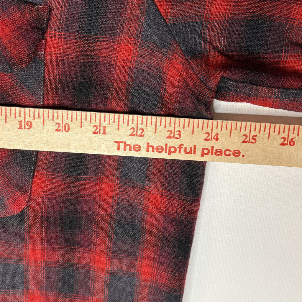 Vintage Ponderosa Red Black Plaid Wool Shirt Jacket