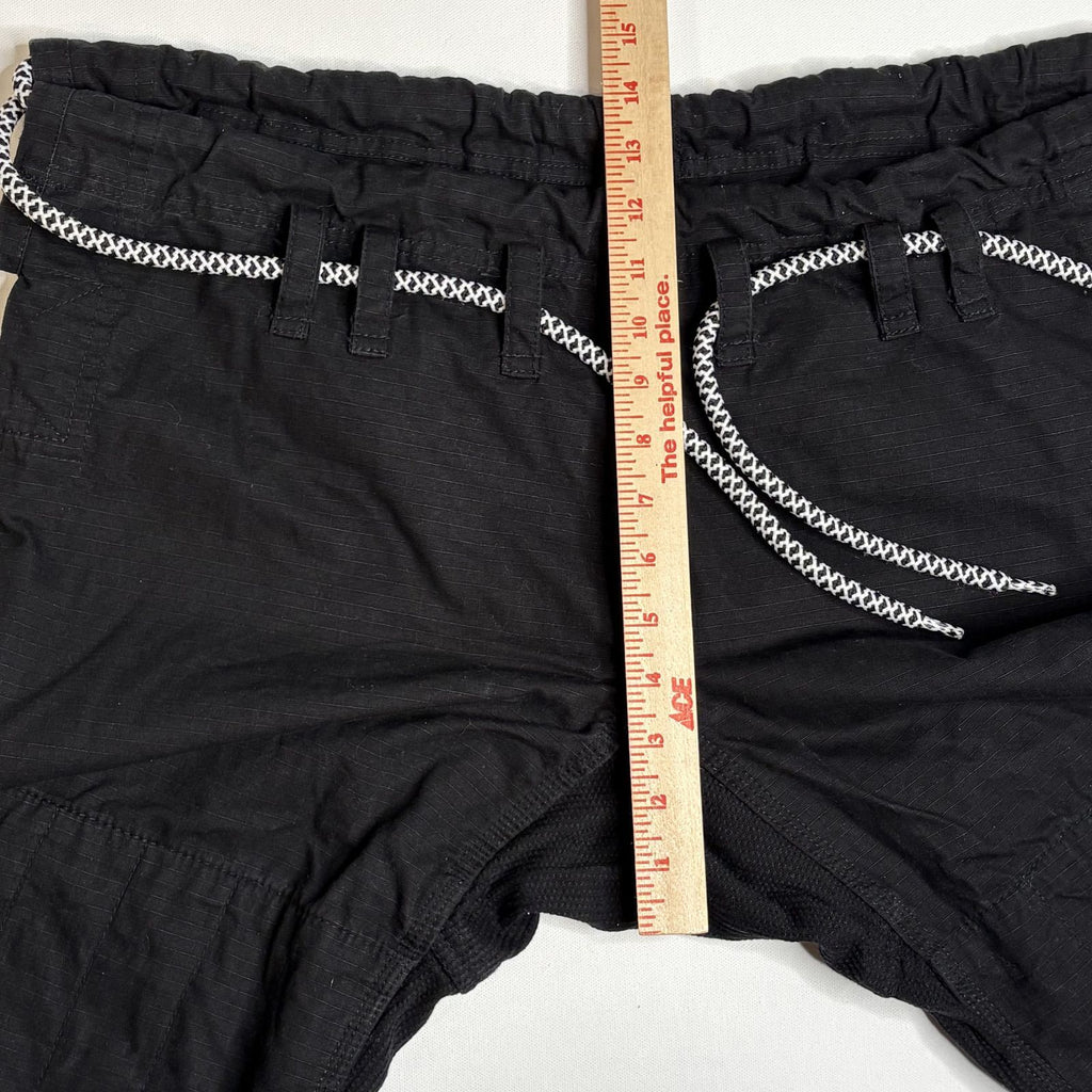 Jiujiteiro Black Nylon Drawstring Cargo Track Pants Mens