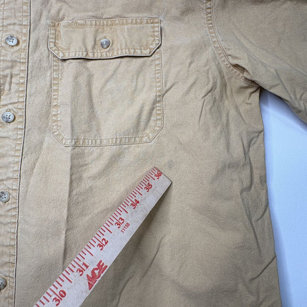 LL Bean Canvas Utility Shirt Jacket Yellow Mens Large