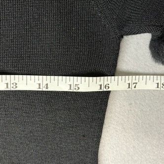 Guess Jeans Black Wool Blend Dress with Faux Fur Sleeve Cuff