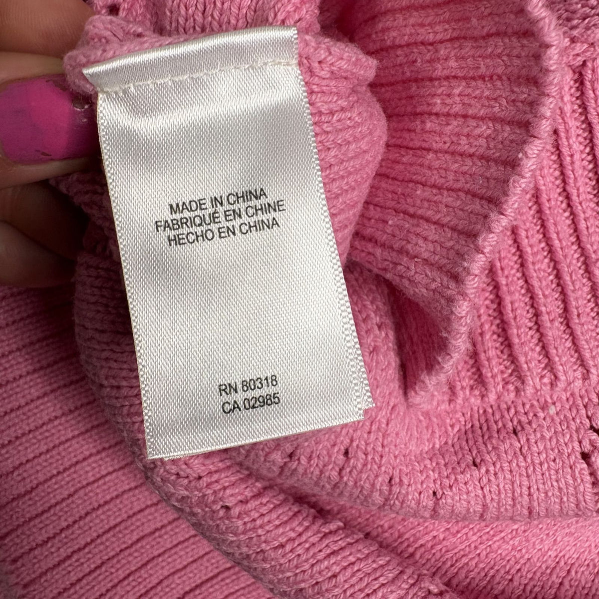 Lucky Brand Pink Heart Cable Knit Crewneck Sweater S