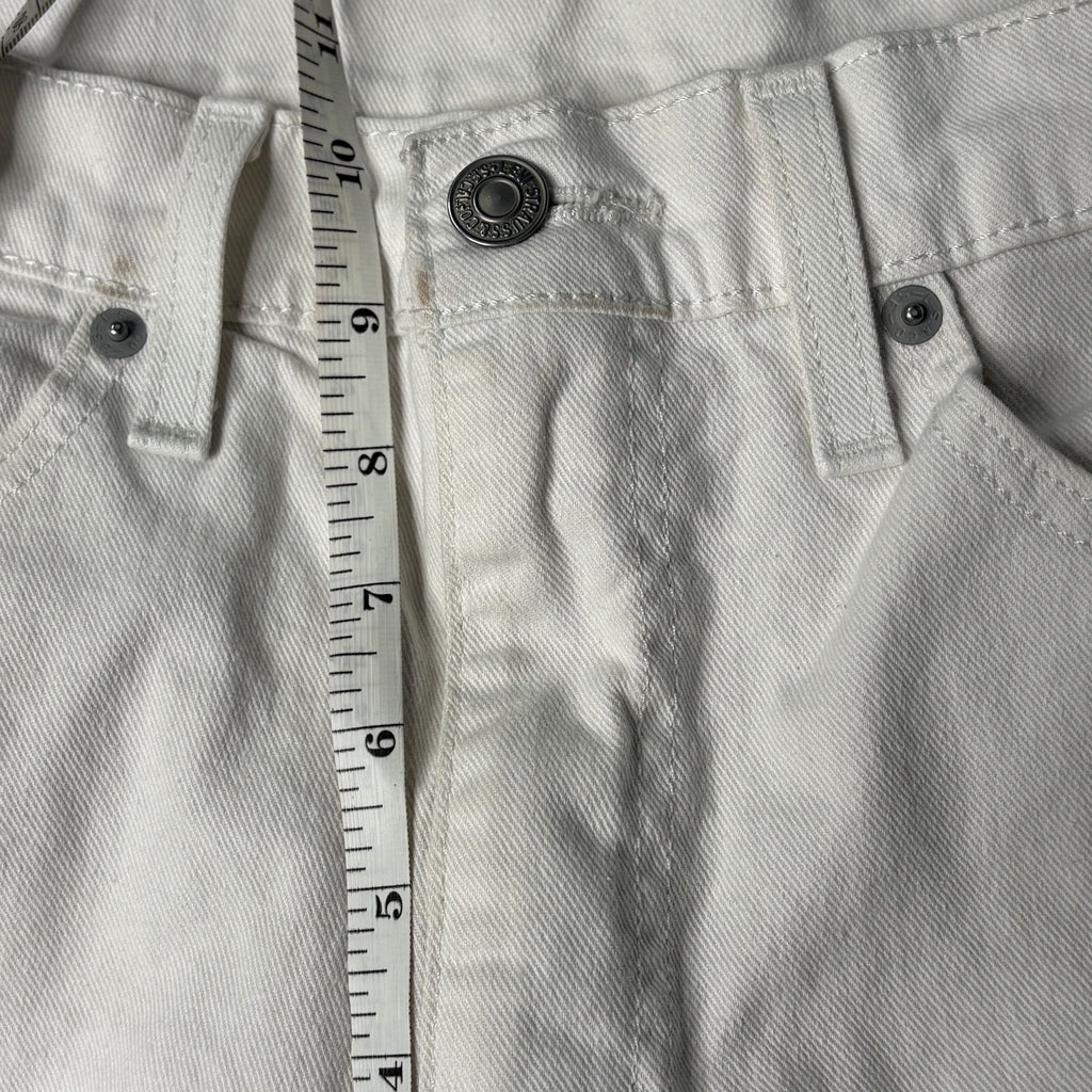 Levi's 514 White Denim Cutoff Shorts Size 34 Frayed