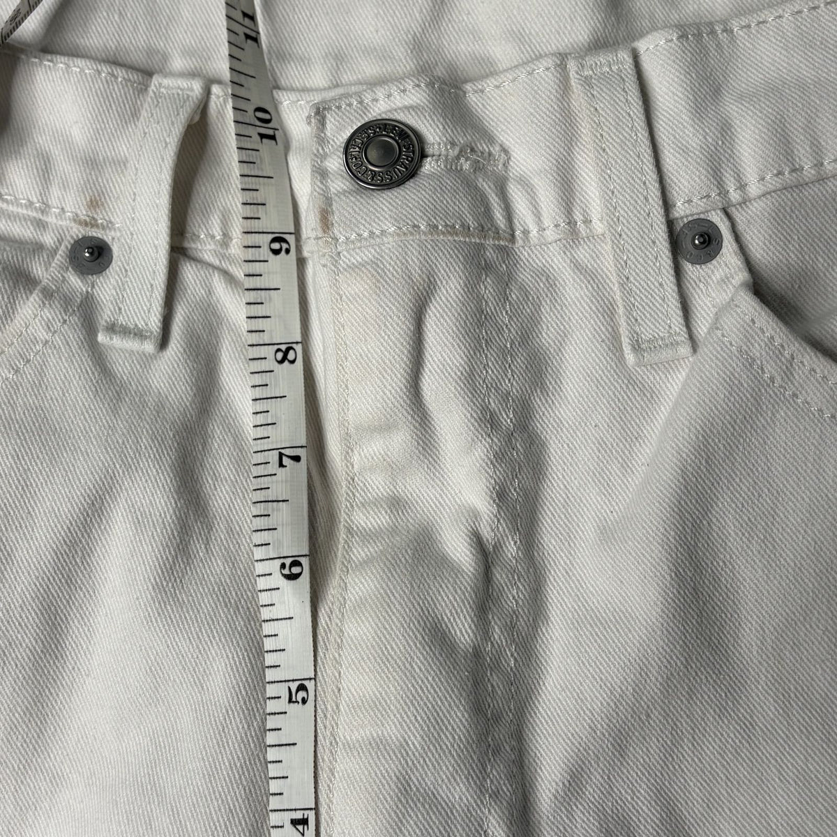 Levi's 514 White Denim Cutoff Shorts Size 34 Frayed