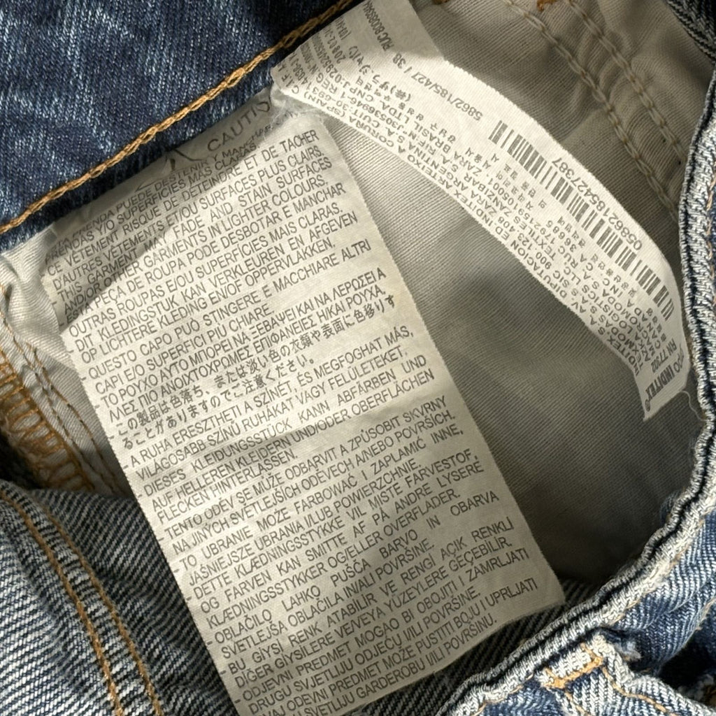 Zara Premium Crafted Distressed Blue Denim Jeans Size US 6