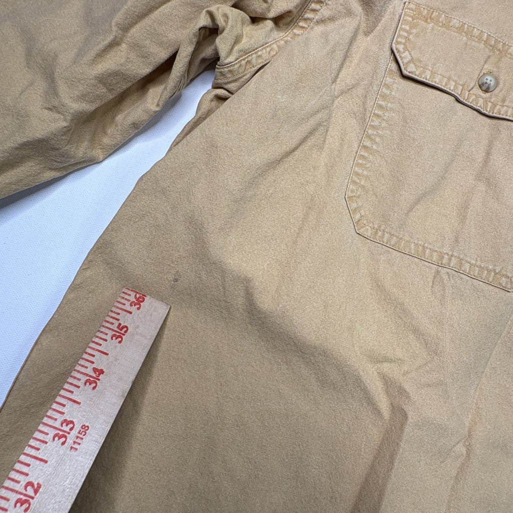 LL Bean Canvas Utility Shirt Jacket Yellow Mens Large