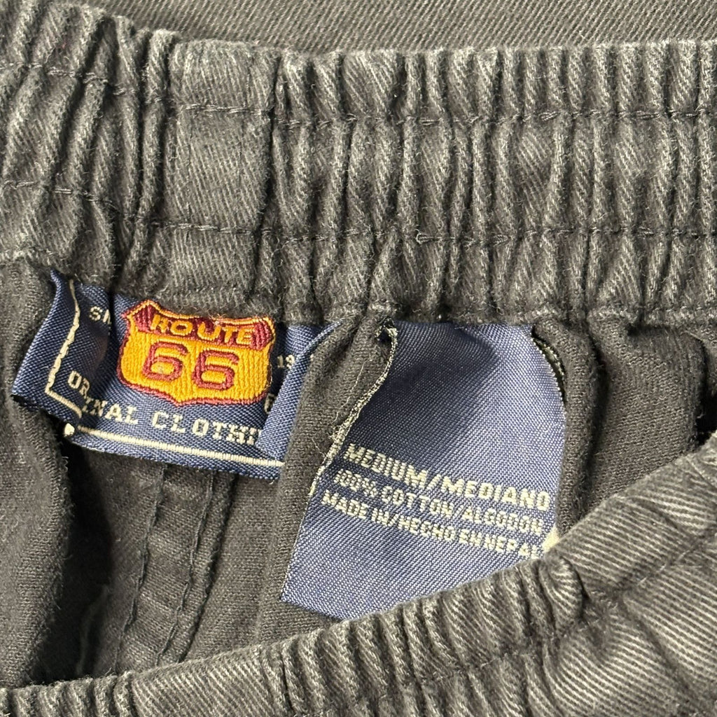 Vintage Route 66 Black Elastic Waist Shorts Medium