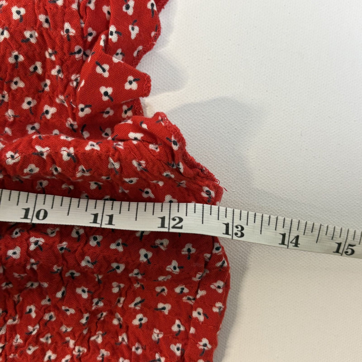 Sim & Sam Red Floral Print Short Sleeve Blouse Size S