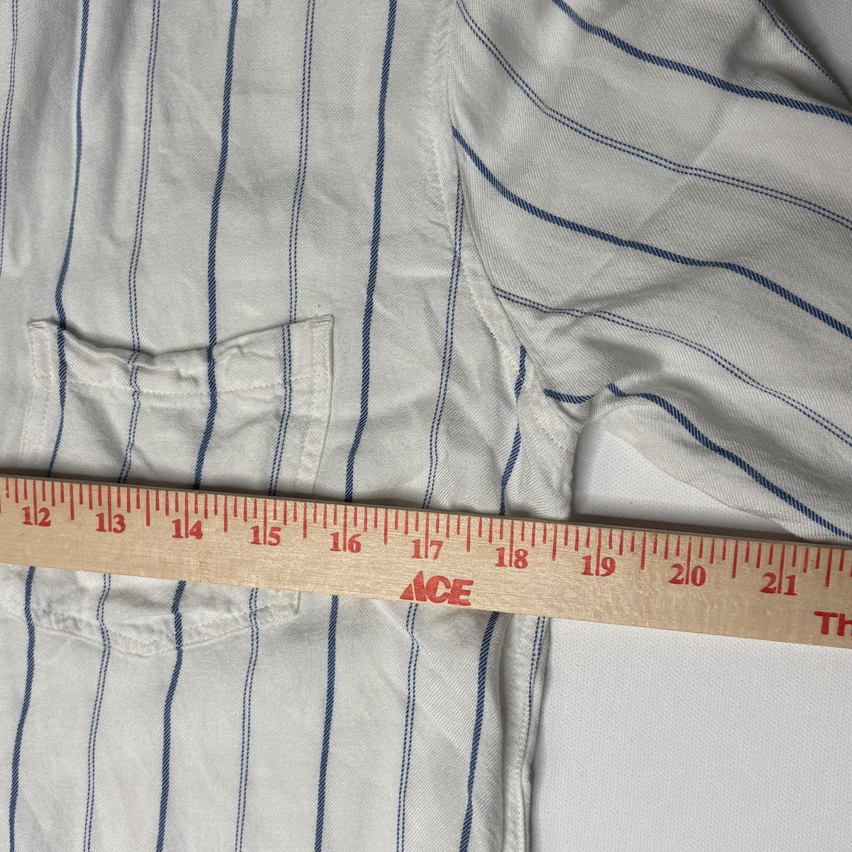 Jachs Girlfriend Women's Medium White Blue Stripe Rayon Long