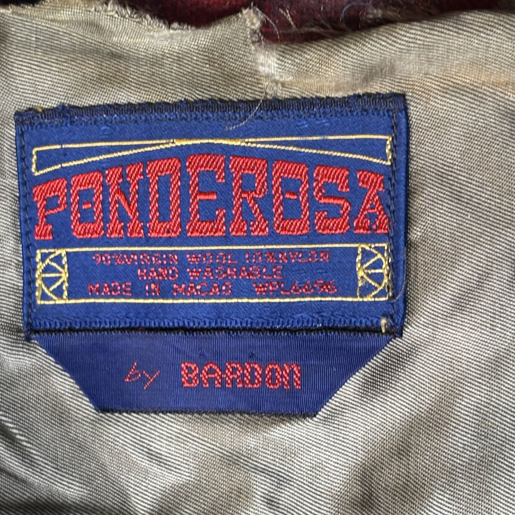 Vintage Ponderosa Red Black Plaid Wool Shirt Jacket